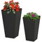 Magnesium Oxide Stackable Outdoor Planter Set of 2 with Drainage Holes